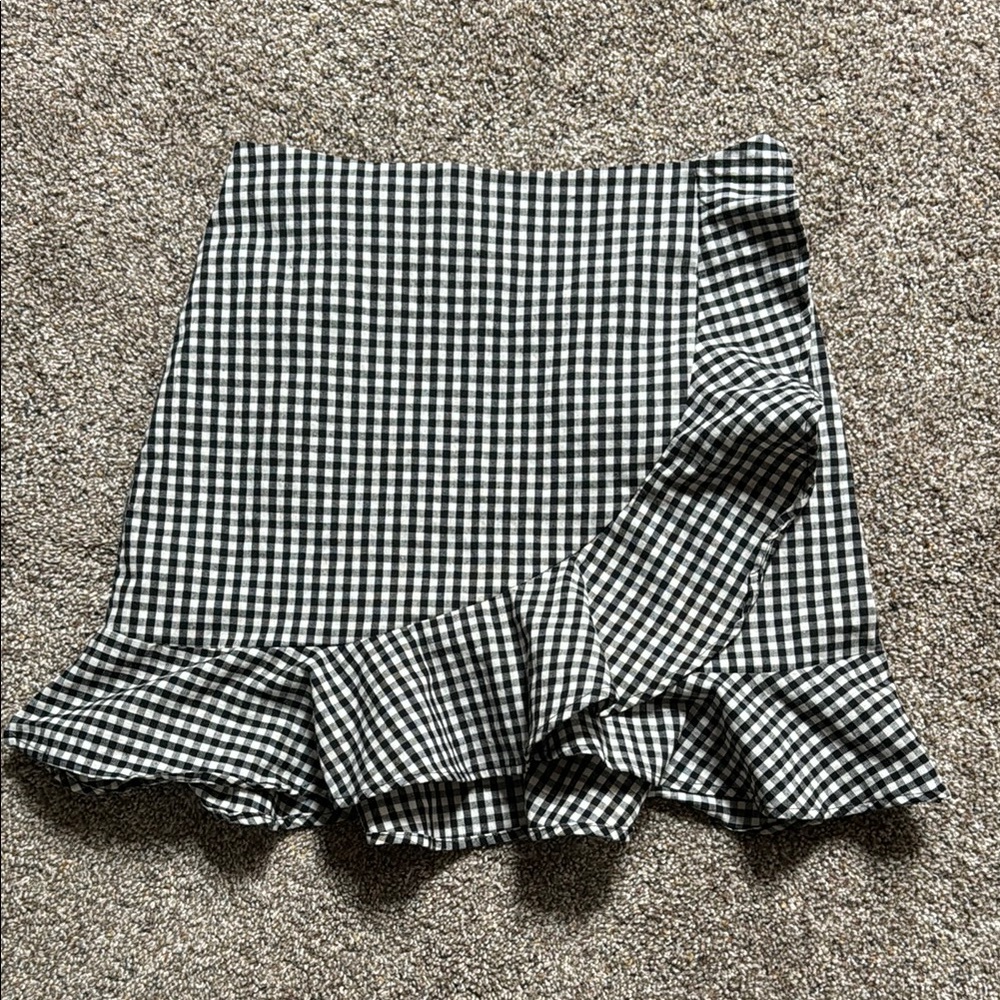 Black and White Gingham Skirt